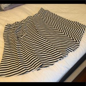 NWT torrid black and white striped a-line skirt